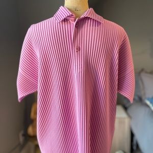 HOMME PLISSE ISSEY MIYAKE PINK PLEATED SHIRT